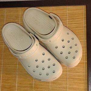 Women's Crocs Classic Platform Clogs in Bone 8